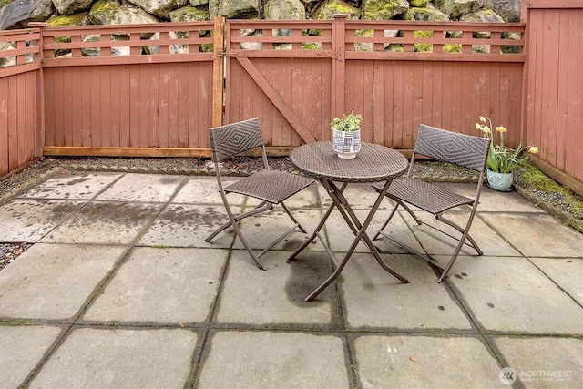 view of patio / terrace featuring a fenced backyard