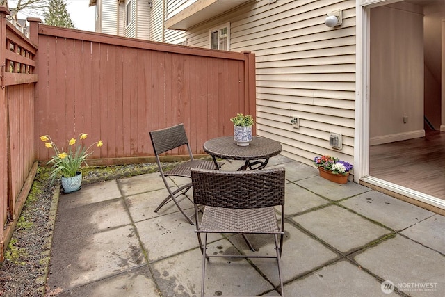 view of patio featuring a fenced backyard