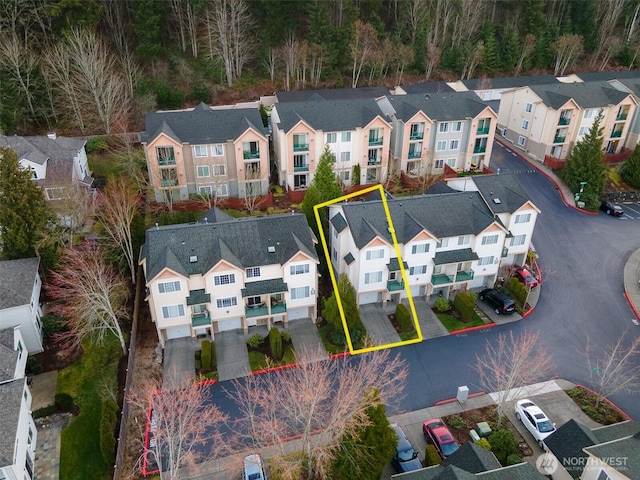 birds eye view of property featuring a residential view