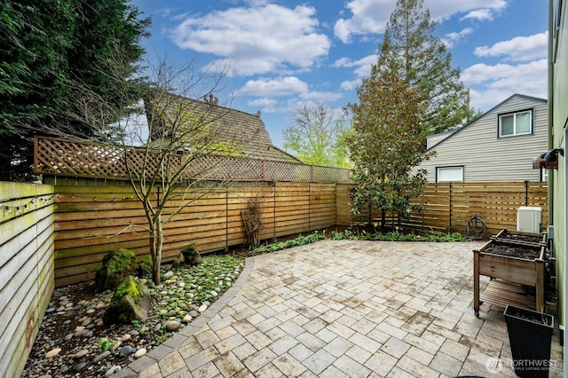 view of patio with a fenced backyard