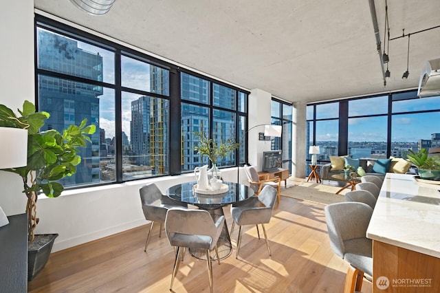 sunroom with a view of city