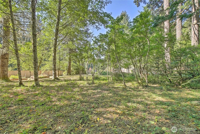 view of yard with fence