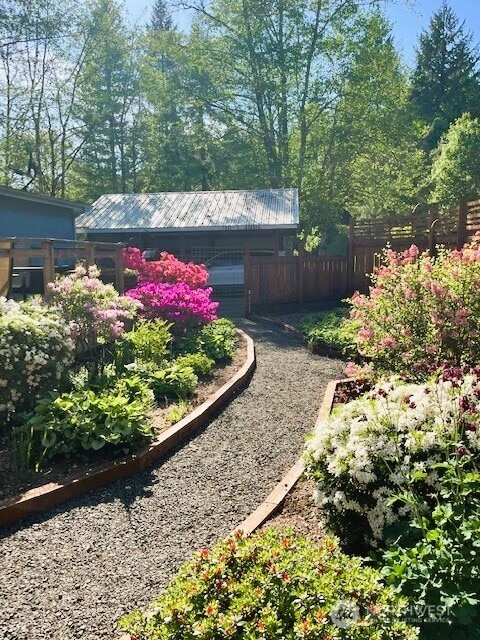 view of yard with fence