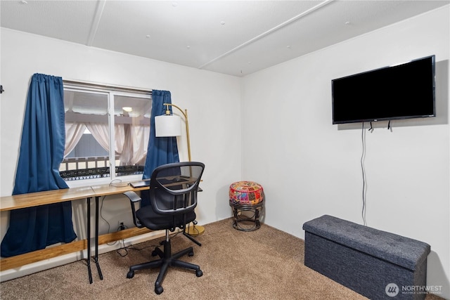 home office featuring carpet floors