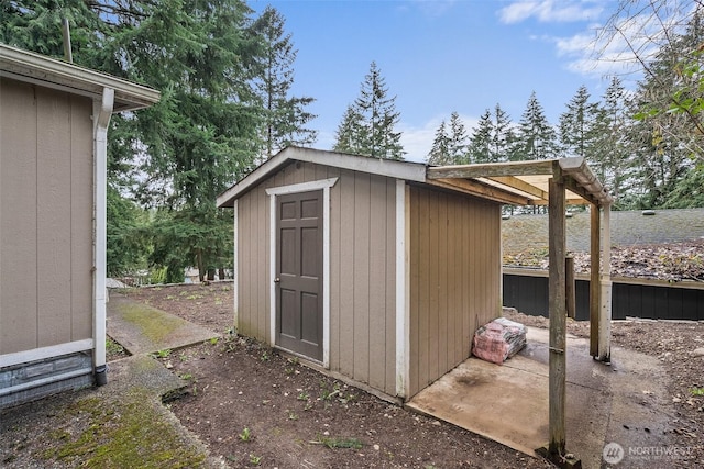 view of shed