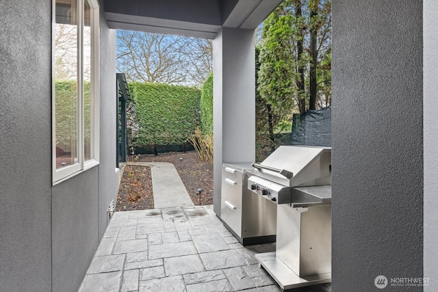 view of patio / terrace with exterior kitchen