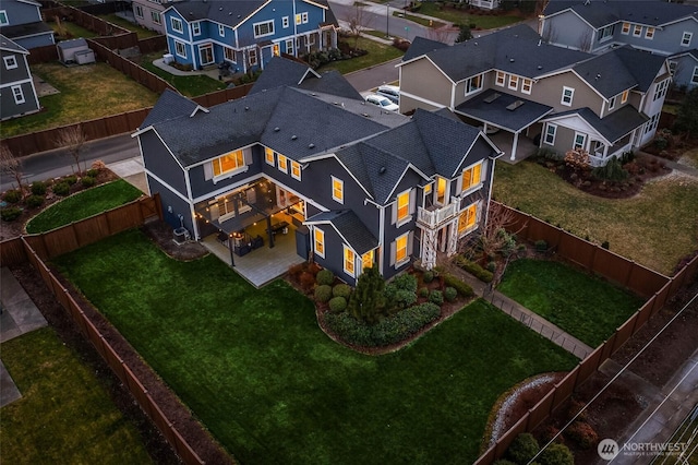 birds eye view of property featuring a residential view