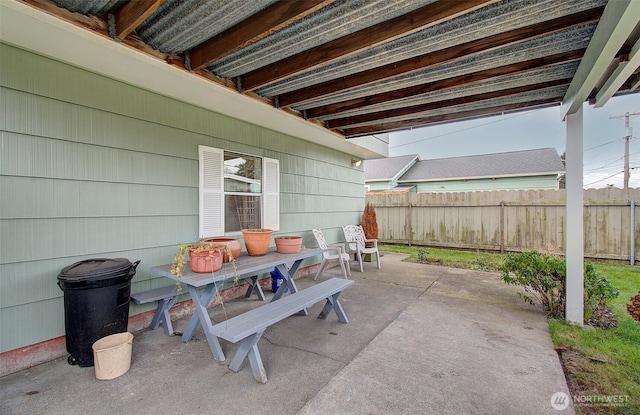 view of patio / terrace with fence