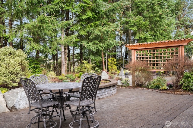 view of patio / terrace featuring outdoor dining area