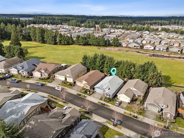 aerial view with a residential view