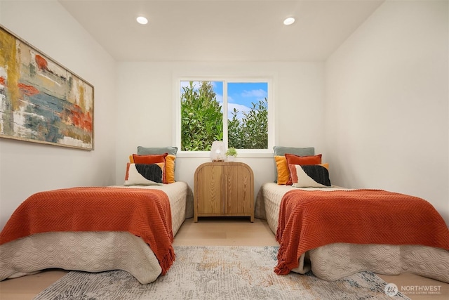 bedroom featuring recessed lighting