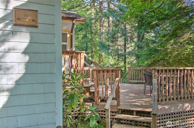 view of wooden deck