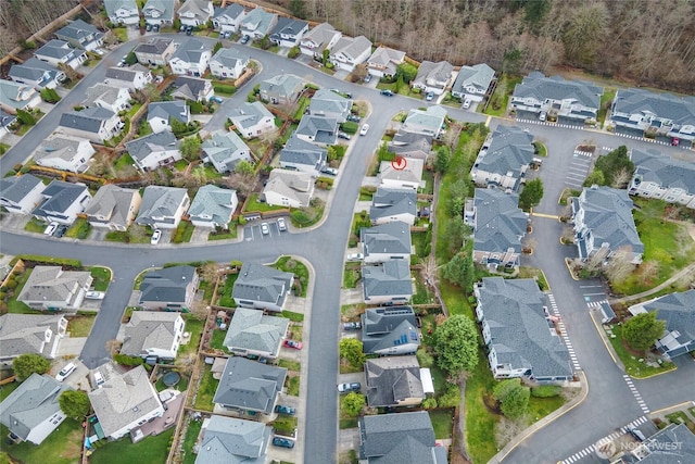 drone / aerial view with a residential view