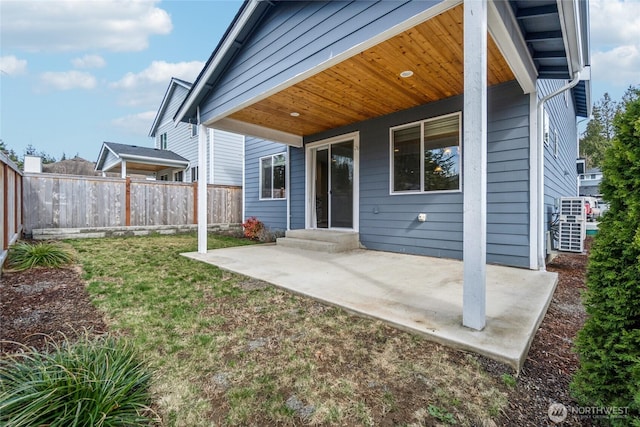 view of patio / terrace featuring fence