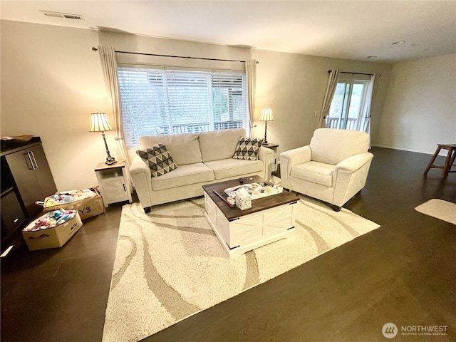 living room with visible vents