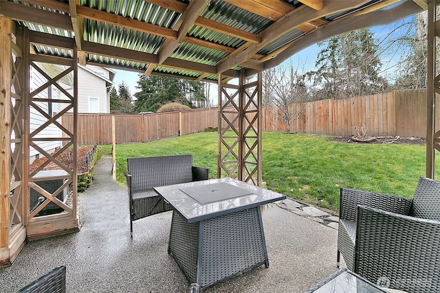 view of patio / terrace with a fenced backyard