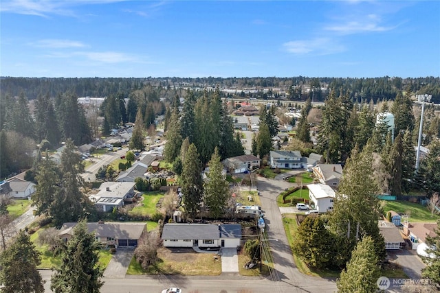 bird's eye view with a residential view