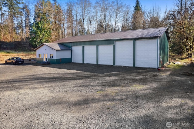 detached garage with driveway