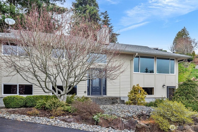 view of front of house with a chimney