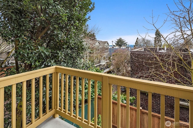 balcony with a residential view