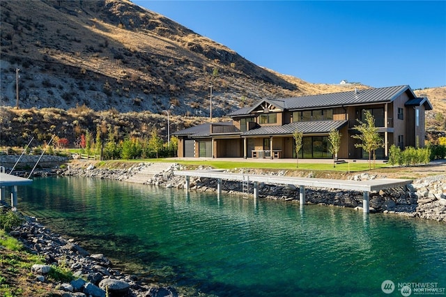 exterior space featuring a mountain view