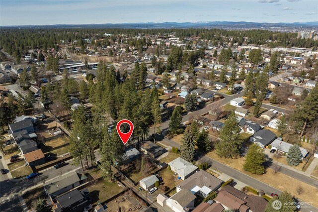 aerial view with a residential view