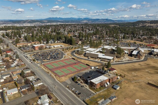 aerial view featuring a mountain view