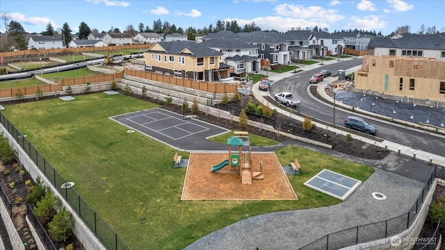 bird's eye view featuring a residential view