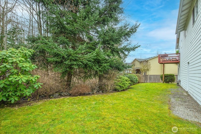 view of yard featuring fence