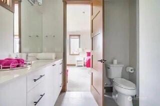 bathroom featuring toilet and vanity