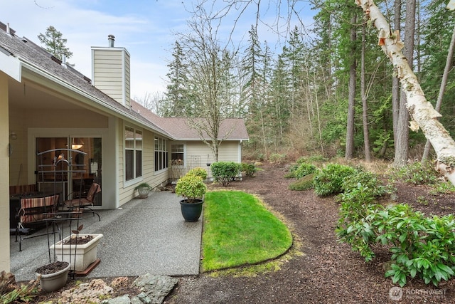 view of yard with a patio area