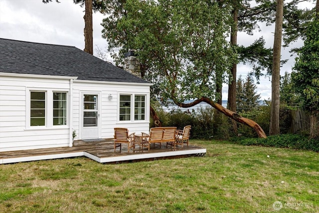 view of yard featuring a deck