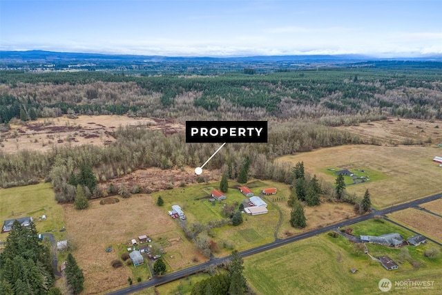 bird's eye view with a rural view