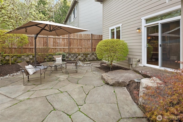 view of patio with fence