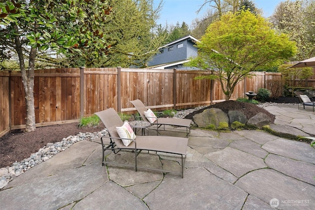 view of patio / terrace with a fenced backyard