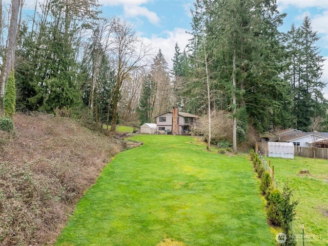 view of yard featuring fence