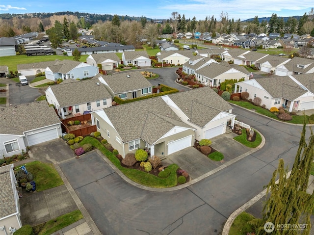 drone / aerial view with a residential view