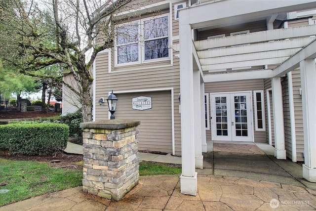 view of exterior entry with french doors