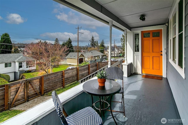 balcony with a residential view