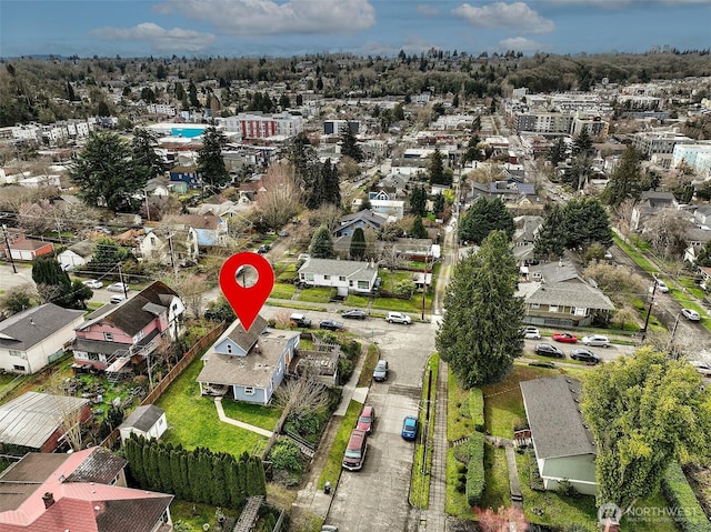 aerial view with a residential view