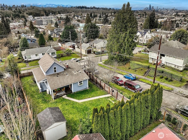 drone / aerial view with a residential view