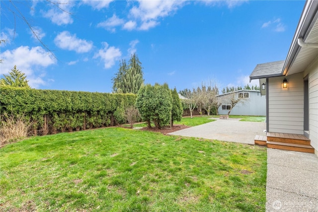 view of yard featuring a patio area