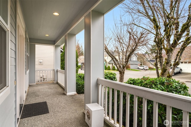 balcony featuring a porch