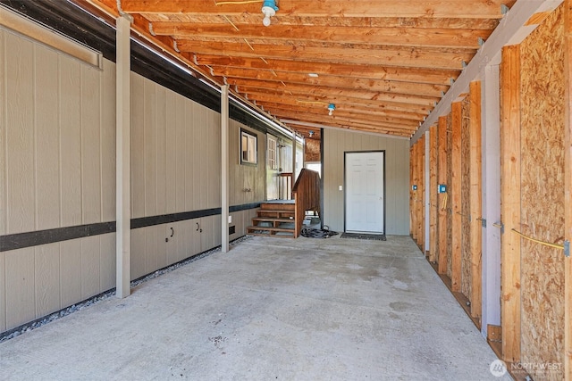 view of garage