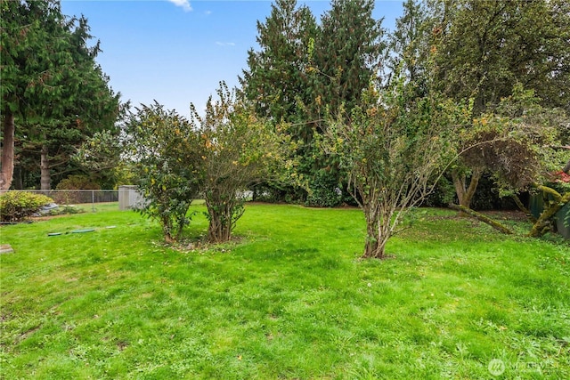 view of yard featuring fence