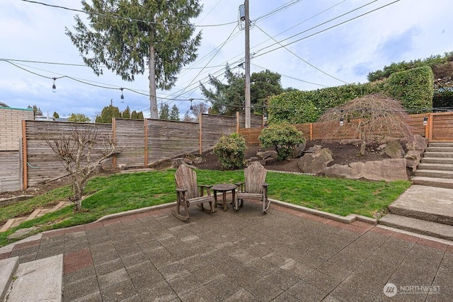 view of patio / terrace featuring a fenced backyard