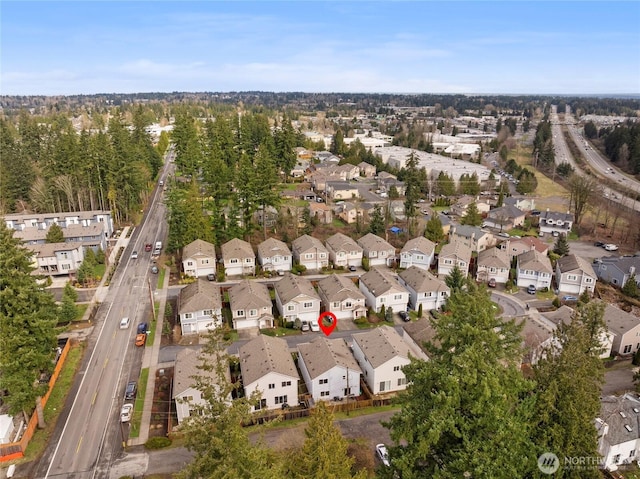 birds eye view of property featuring a residential view