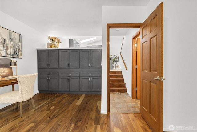 interior space featuring dark wood finished floors