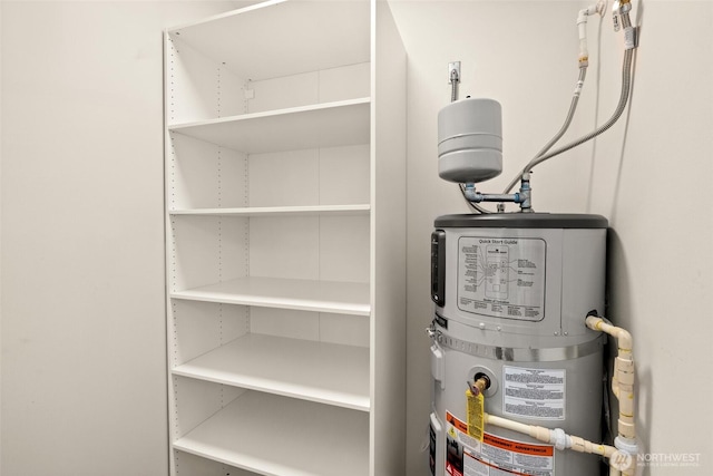 utility room featuring water heater