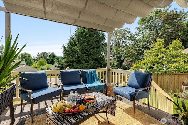 19013 112th Pl SE, Renton, WA 98055 - deck with an outdoor hangout area and view of scattered trees
